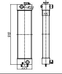 Komatsu PC138-2 굴삭기 라디에이터 | 225mm 22B-03-13110 완전한 라디에이터 어셈블리