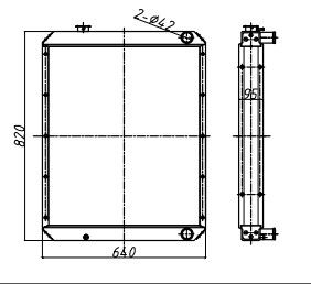 Komatsu PC120-6 굴삭기 라디에이터 | 840mm 완전한 유닛 조립